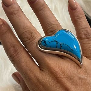 Sterling silver turquoise heart ❤️ ring
